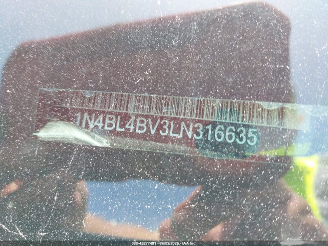 45277481 :رقم المزاد ، 1N4BL4BV3LN316635 vin ، 2020 Nissan Altima S Fwd مزاد بيع