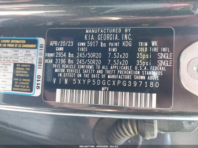 5XYP5DGCXPG397180 KIA Telluride Sx Prestige X-line