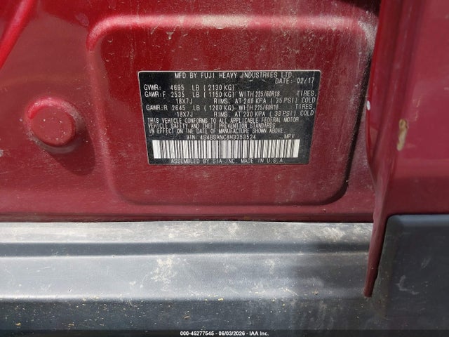 Subaru Outback 2.5i Limited 2017 4S4BSANC8H3353524 Image 9