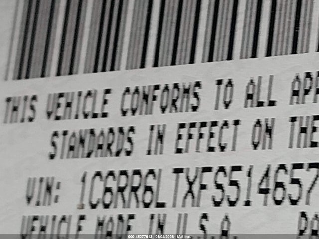 1C6RR6LTXFS514657 RAM 1500 Lone Star