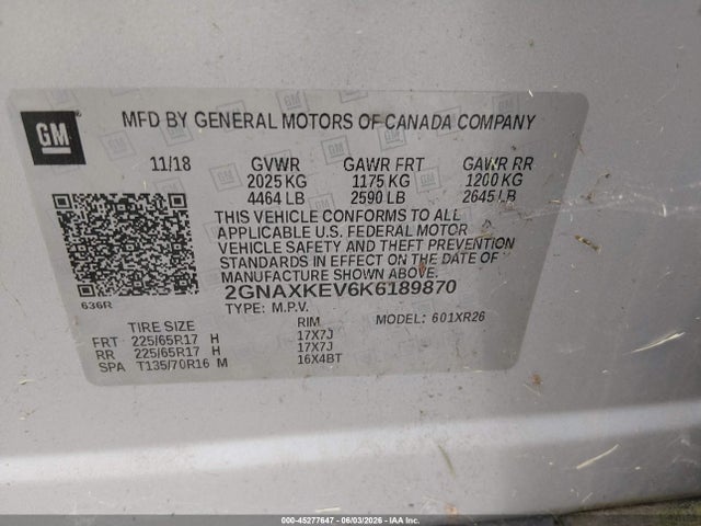 Chevrolet EQUINOX LT 2019 2GNAXKEV6K6189870 Image 9