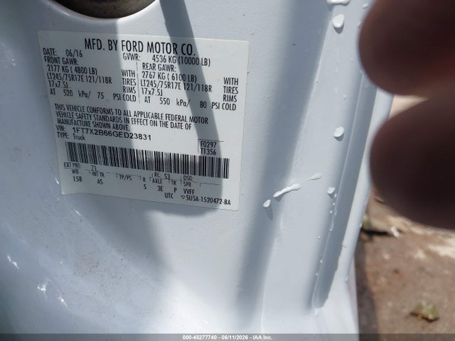 2016 Ford F-250 Xl მანქანა იყიდება აუქციონზე, vin: 1FT7X2B66GED23831, აუქციონის ნომერი: 45277740