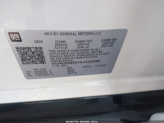 Aukcja sprzedaży 2025 Buick Enclave Sport Touring Fwd, vin: 5GAERBRS7SJ124289, numer aukcji: 45277758