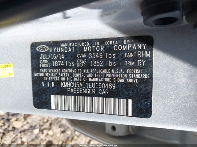 Aukcja sprzedaży 2014 Hyundai Accent Se, vin: KMHCU5AE1EU190489, numer aukcji: 45277859