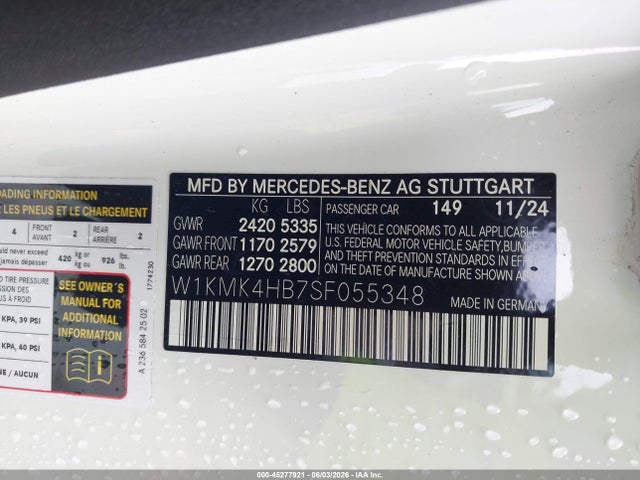 W1KMK4HB7SF055348 Mercedes-Benz Cle 300 4matic