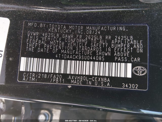 Toyota CAMRY LE 2025 4T1DAACK9SU044085 Image 9