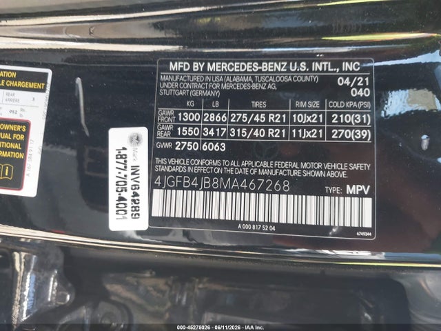 Mercedes-Benz GLE 2021 4JGFB4JB8MA467268 Image 23