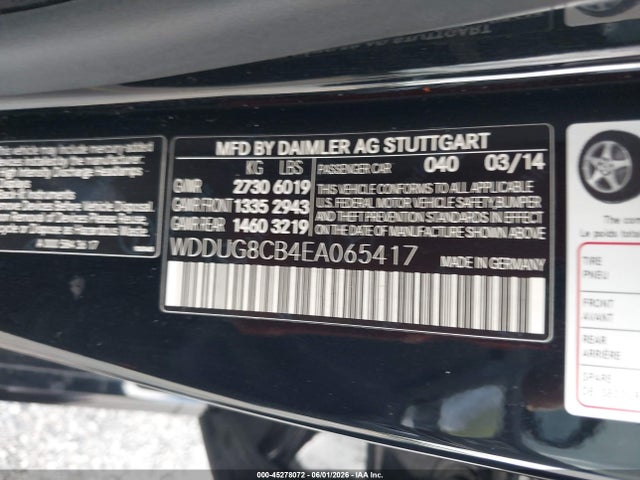 Aukcja sprzedaży 2014 Mercedes-benz S 550, vin: WDDUG8CB4EA065417, numer aukcji: 45278072