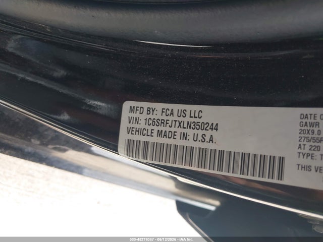 1C6SRFJTXLN350244 RAM 1500 Laramie 4x4 5&#039;7 Box