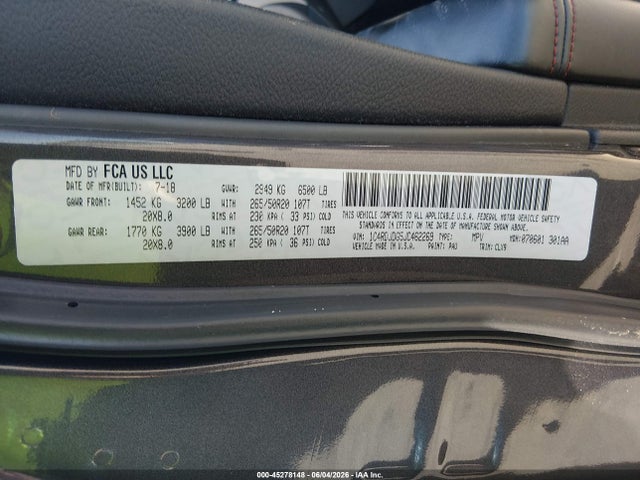 Продажа на аукционе авто 2018 Dodge Durango Gt Awd, vin: 1C4RDJDG5JC462269, номер лота: 45278148