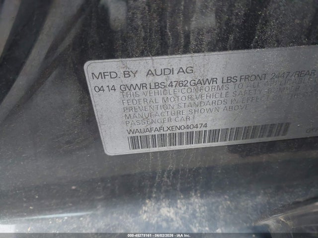 Продажа на аукционе авто 2014 Audi A4 2.0t Premium, vin: WAUAFAFLXEN040474, номер лота: 45278161