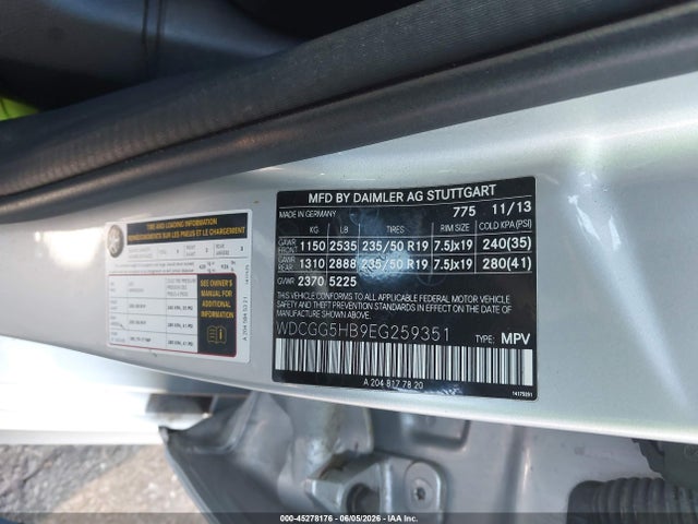 Aukcja sprzedaży 2014 Mercedes-benz Glk 350, vin: WDCGG5HB9EG259351, numer aukcji: 45278176