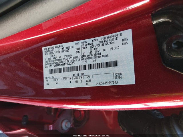 1FT7W2BNXNED69203 Ford F-250 Lariat