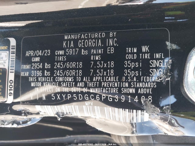 5XYP5DGC6PG391408 KIA Telluride Sx Prestige X-pro
