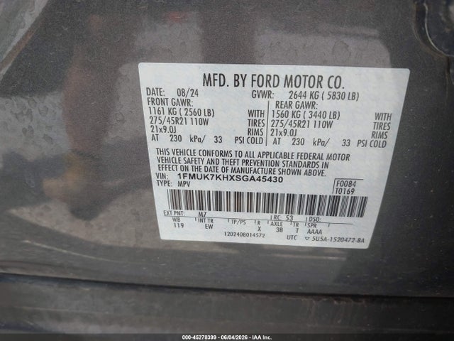 Ford Explorer St-line 2025 1FMUK7KHXSGA45430 Image 9