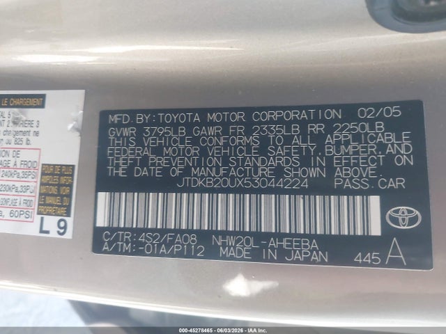 Продаж на аукціоні авто 2005 Toyota Prius, vin: JTDKB20UX53044224, номер лоту: 45278465