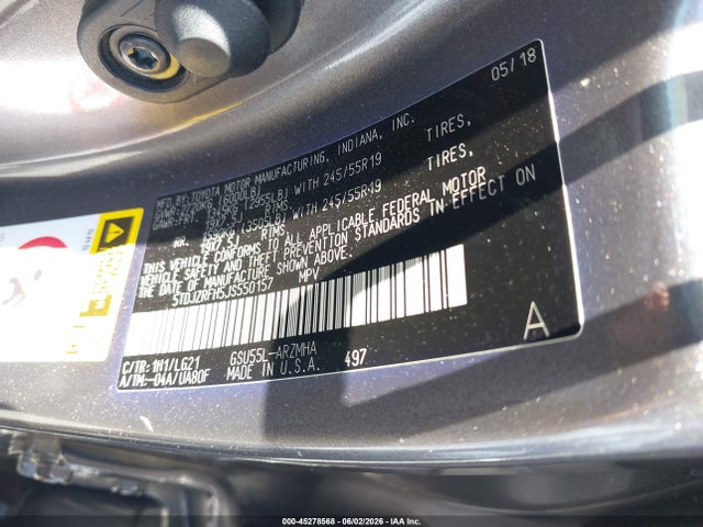 Toyota Highlander Se 2018 5TDJZRFH5JS550157 Image 9