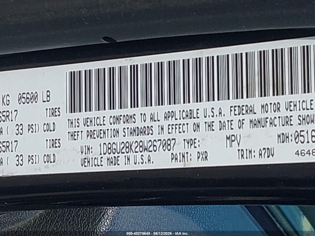 Продажа на аукционе авто 2008 Dodge Nitro Sxt, vin: 1D8GU28K28W267087, номер лота: 45278648