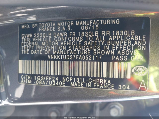 Toyota Yaris Se 2015 VNKKTUD37FA052117 Image 9