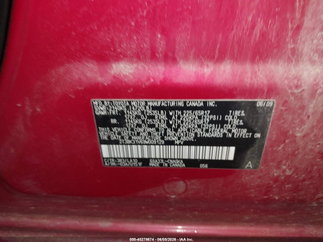 Aukcja sprzedaży 2009 Toyota Rav4 Limited V6, vin: 2T3BK31V69W009129, numer aukcji: 45278674