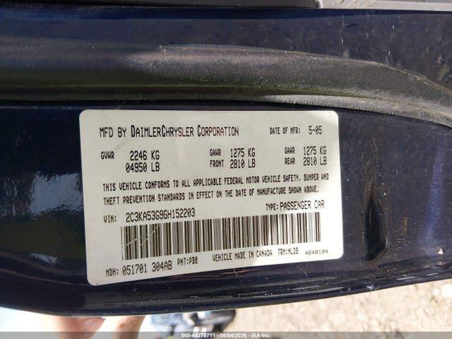 Aukcja sprzedaży 2006 Chrysler 300 Touring, vin: 2C3KA53G96H152203, numer aukcji: 45278711