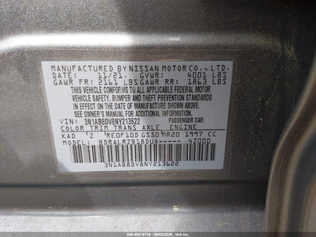 3N1AB8DV8NY213622 Nissan Sentra Sr Xtronic Cvt
