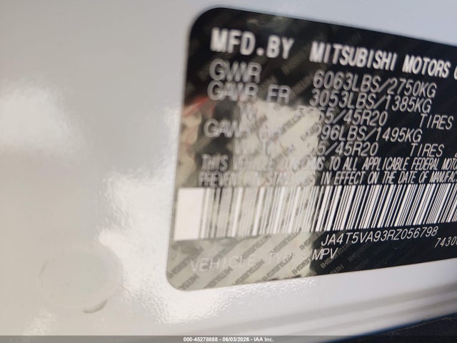 Aukcja sprzedaży 2024 Mitsubishi Outlander Phev Se S-awc, vin: JA4T5VA93RZ056798, numer aukcji: 45278888