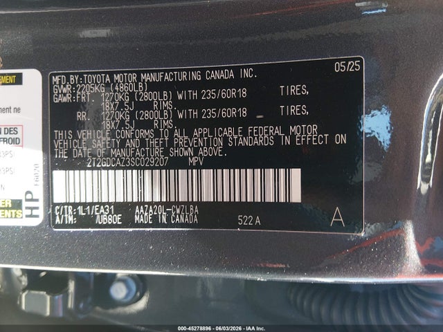 Aukcja sprzedaży 2025 Lexus Nx 250 Premium, vin: 2T2GDCAZ3SC029207, numer aukcji: 45278896