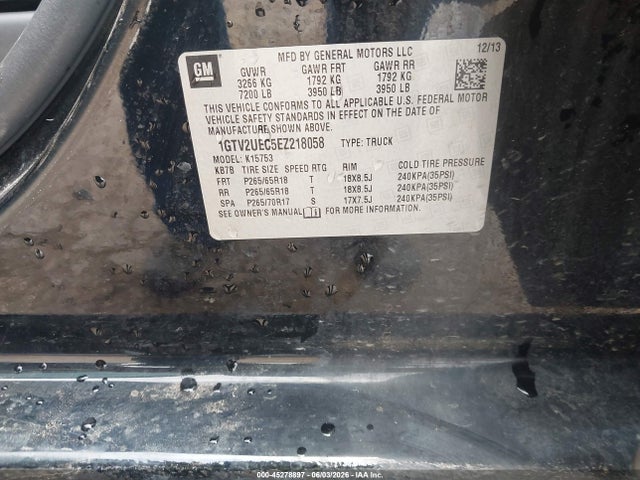 1GTV2UEC5EZ218058 GMC Sierra 1500 Sle