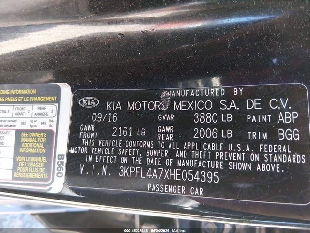 KIA FORTE LX 2017 3KPFL4A7XHE054395 Image 9