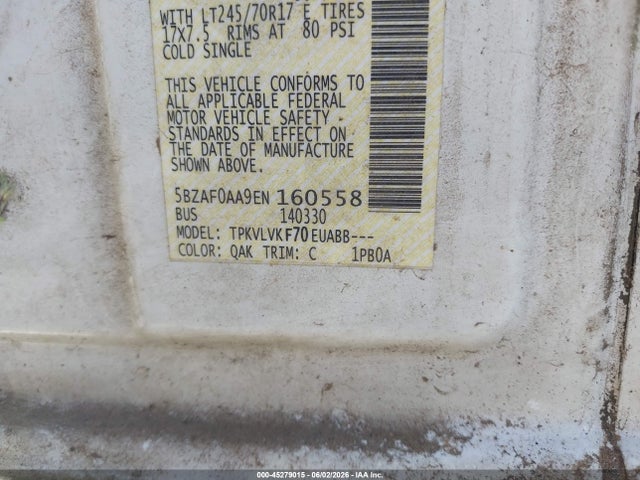 2014 Nissan Nv Passenger Nv3500 Hd Sl V8 მანქანა იყიდება აუქციონზე, vin: 5BZAF0AA9EN160558, აუქციონის ნომერი: 45279015