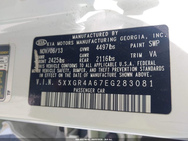 KIA Optima Sx Turbo 2014 5XXGR4A67EG283081 Image 9