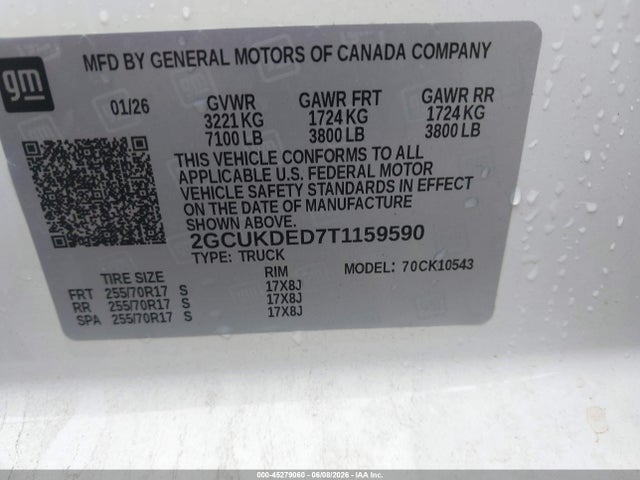 Продажа на аукционе авто 2026 Chevrolet Silverado 1500 4wd  Standard Bed Lt, vin: 2GCUKDED7T1159590, номер лота: 45279060