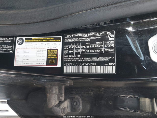 2014 Mercedes-benz Gl 450 4matic მანქანა იყიდება აუქციონზე, vin: 4JGDF7CE5EA345280, აუქციონის ნომერი: 45279100