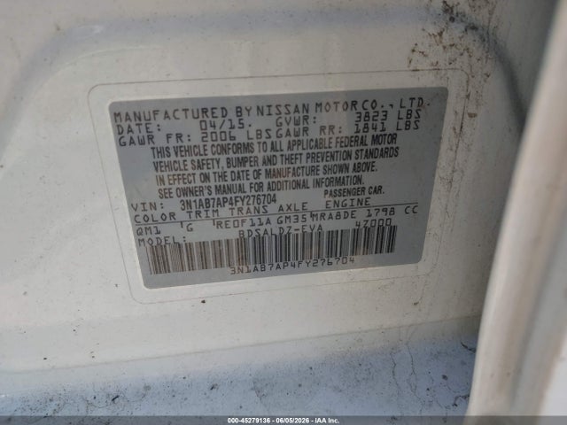Продажа на аукционе авто 2015 Nissan Sentra Fe+ S/s/sl/sr/sv, vin: 3N1AB7AP4FY276704, номер лота: 45279136