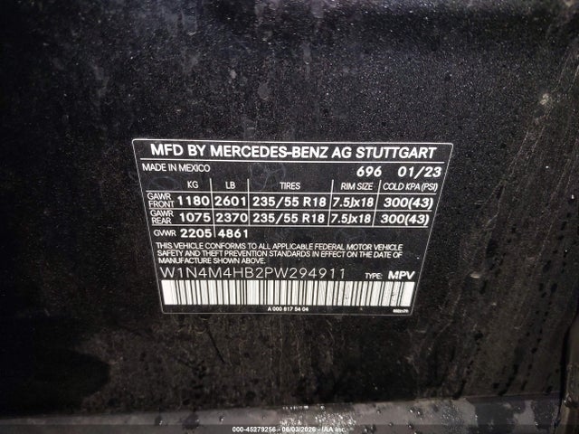 Продажа на аукционе авто 2023 Mercedes-benz Glb 250 4matic, vin: W1N4M4HB2PW294911, номер лота: 45279256