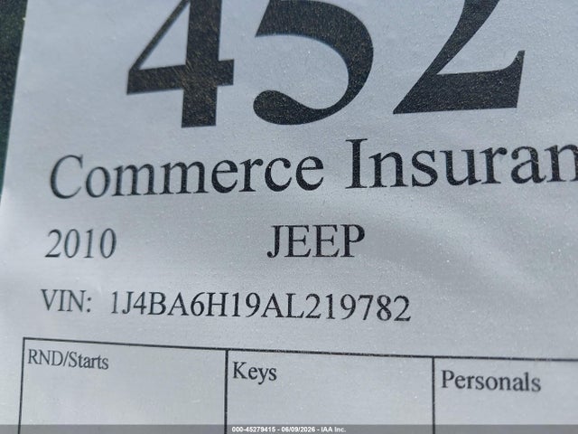 Продаж на аукціоні авто 2010 Jeep Wrangler Unlimited Rubicon, vin: 1J4BA6H19AL219782, номер лоту: 45279415