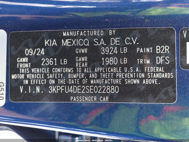 KIA K4 Ex 2025 3KPFU4DE2SE022880 Image 9