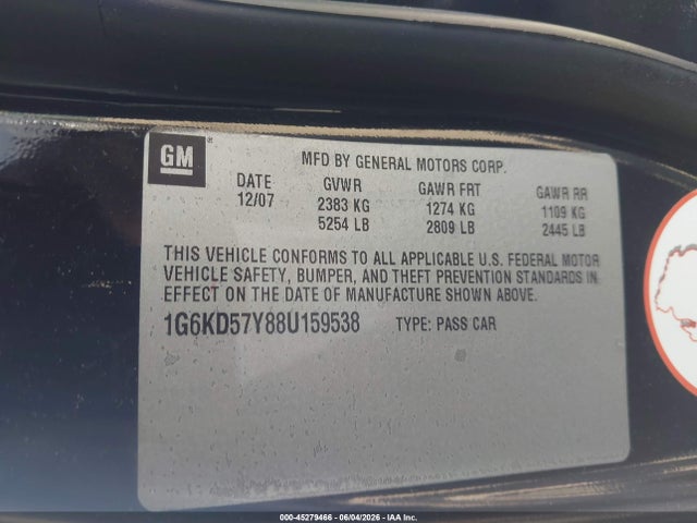 Продаж на аукціоні авто 2008 Cadillac Dts 1sd, vin: 1G6KD57Y88U159538, номер лоту: 45279466