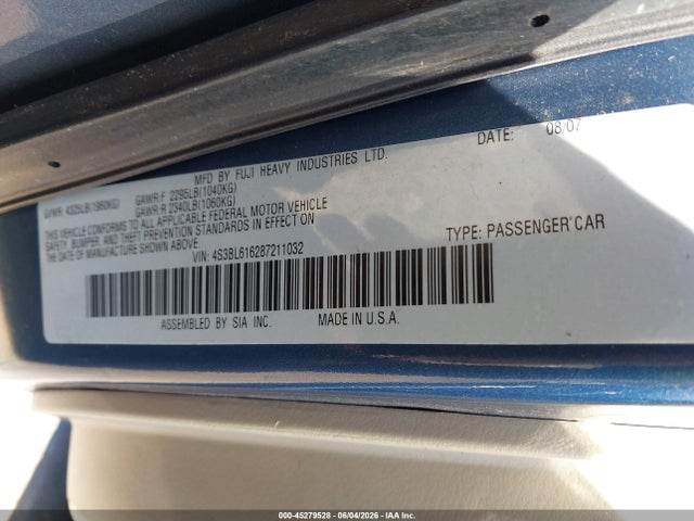 Продаж на аукціоні авто 2008 Subaru Legacy 2.5i, vin: 4S3BL616287211032, номер лоту: 45279528