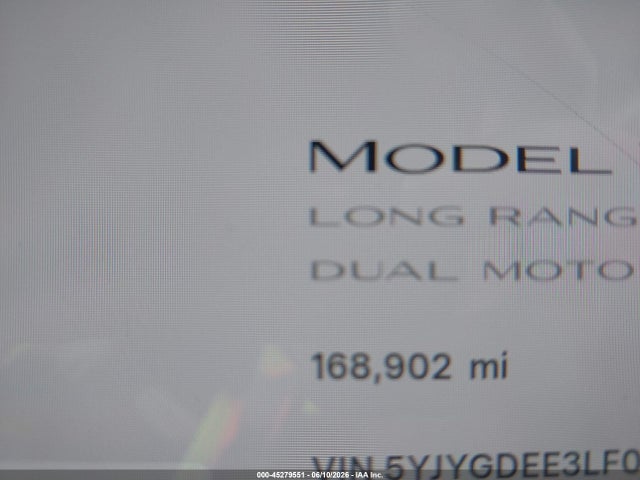 Продажа на аукционе авто 2020 Tesla Model Y Long Range Dual Motor All-wheel Drive, vin: 5YJYGDEE3LF029265, номер лота: 45279551
