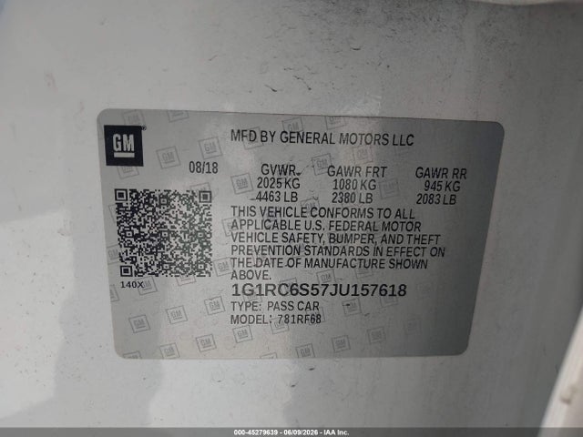 Chevrolet VOLT LT 2018 1G1RC6S57JU157618 Image 9