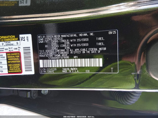 Продаж на аукціоні авто 2026 Lexus Tx 350, vin: 5TDAAAA69TS018086, номер лоту: 45279640