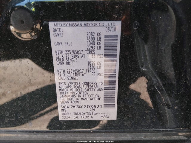 Nissan ROGUE SV 2019 5N1AT2MT5KC703621 Image 9
