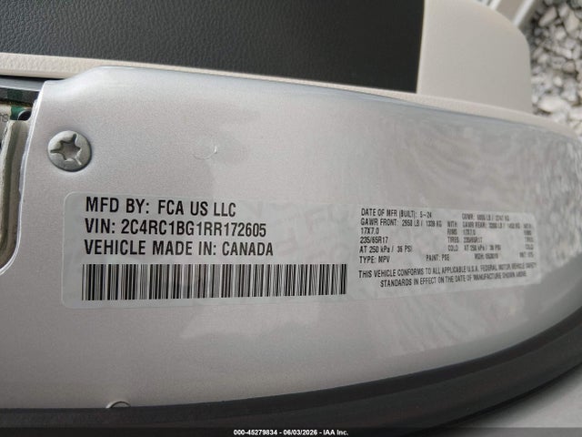 2024 Chrysler Pacifica Touring L მანქანა იყიდება აუქციონზე, vin: 2C4RC1BG1RR172605, აუქციონის ნომერი: 45279834