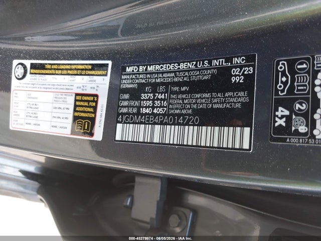 4JGDM4EB4PA014720 Mercedes-Benz Eqs 580 Suv 4matic