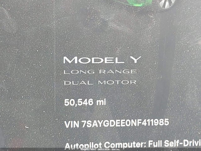 Продаж на аукціоні авто 2022 Tesla Model Y Long Range Dual Motor All-wheel Drive, vin: 7SAYGDEE0NF411985, номер лоту: 45279993