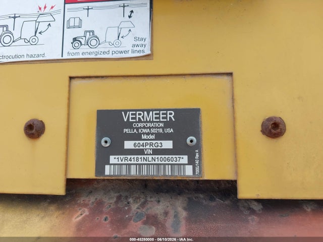 Продаж на аукціоні авто 2023 Vermeer 604prg3, vin: 1VR4181NLN1006037, номер лоту: 45280000