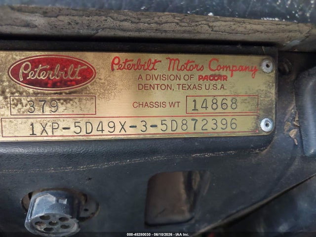 Продаж на аукціоні авто 2005 Peterbilt 379, vin: 1XP5D49X35D872396, номер лоту: 45280030