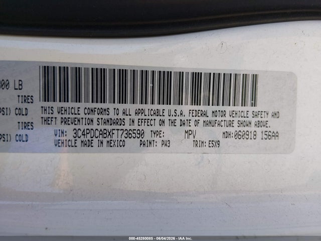 Dodge JOURNEY SE 2015 3C4PDCABXFT736590 Image 9